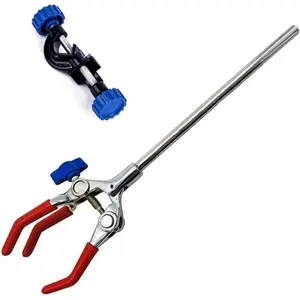 LabZhang Lab Clamp 3 Prong Finger Adjust Jaw with Scientific Extension Adjustable Bosshead Clamp Holder