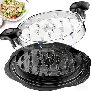 2026 Easter Gift, Large Chicken Shredder Tool with Visible Lid, Anti-Slip Ergonomic Handle, BPA Free Dishwasher Safe Kitchen Gadget for Family Cooking, Elegant Black Meat Shredder for Pork/Beef/Vegetables