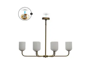 SkyPlug Plug & Play Parkmont 6-Light Chandelier in Transitional & Modern Style 55 Inches Tall 34 Inches Wide Matte Black Lacquered Brass Brushed Nickel Finish