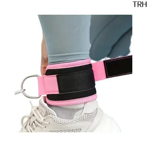 2 Pack Neoprene Padded Ankle Straps for Cable Machine, Adjustable Glute Kickback Ankle Cuffs with Heavy Duty D-Ring, Comfort Leg Butt Lift Fitness Accessory for Home Gym Booty Building Workout