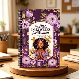Women's Bible Study Journal, 52-Week Spiritual Plan, 365 Daily Reading, Themed Scripture + Meditation Space, Christian Gift, Faith Growth Notebook