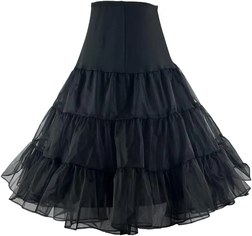 Women's 50s Vintage Petticoat 26" Crinoline Rockabilly Tutu Skirt Slip S-L…Gift.