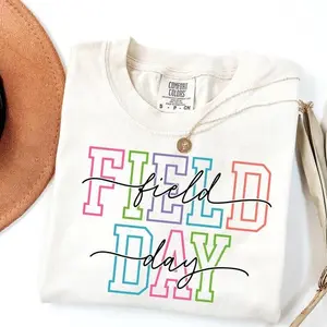 Comfort Colors Field Day Shirt Teacher School Event Graphic Tee Colorful Varsity Lettering Outfit Womenswear & Underwear - Women's Tops - Women'sT-Shirts