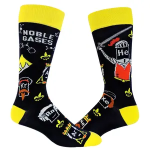 Men's Noble Gases Socks Funny Science Chemistry Footwear Funny Graphic Socks Comfortable Fitted Spandex Cotton