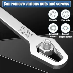 Multi-Function Self-Adjusting Dual Head Wrench 3-17mm 8-22mm 8-24mm Magnetic Silver Black Steel Tool for Automotive Repairs Furniture Assembly Plumbing Maintenance