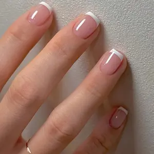 24pcs of Short Square Fake Nails (1 Bag)