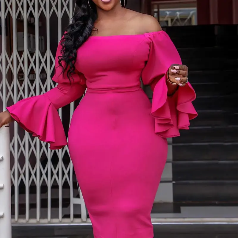 summer spring clothes Elegant Bodycon Dresses for Women Off the Shoulder Flare Sleeve Sheath Package Hips Mid Calf Sexy Birthday Party Dinenr Vestidos - TikTok Shop summer spring clothes Elegant Bodycon Dresses for Women Off the Shoulder Flare Sleeve Sheath Package Hips Mid Calf Sexy Birthday Party Dinenr Vestidos - TikTok Shop