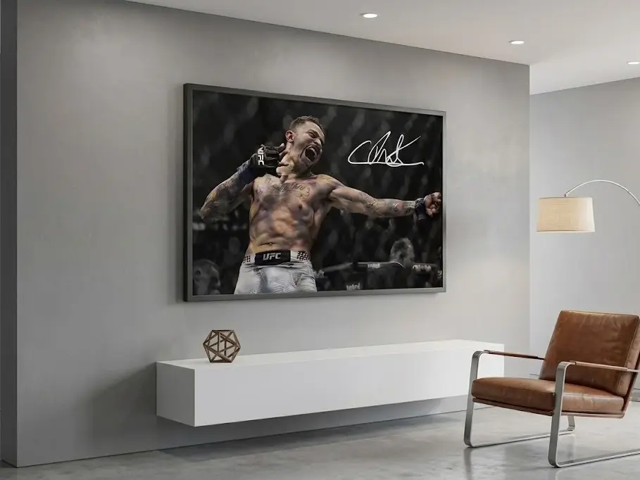 Carlos Prates UFC MMA Fighter Signed Piece Canvas Wall Art Print - Decorative Durable Wood Frame Home Decor for Man Cave, Living Room