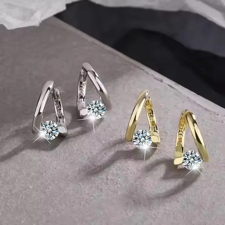 Hoop Earrings for Women, Elegant Gold Plated Geometric Jewelry, Irregular Design for Daily, Anniversary & Engagement, Geometry, Birthday, Sensitive Skin Friendly, Female, Stud Earrings, Unisex, Studs Earrings, Mother's Day