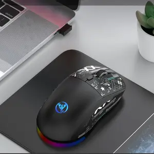 Wireless Gaming Mouse Lightweight Macro Mouse Computer Mouse Supports BT/2.4g Wireless/wired Three-Mode Connection Optical Movement Detection