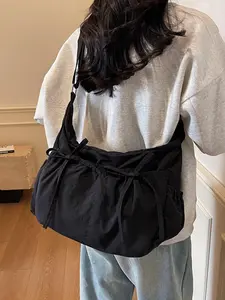 Women's Solid Color Shoulder Bag, Fashionable Temperament Simple Versatile Crossbody Bag for Work, School, Daily Commuting, Casual Trendy Versatile High-quality Daily Commuting Bag, Casual Messenger Bags