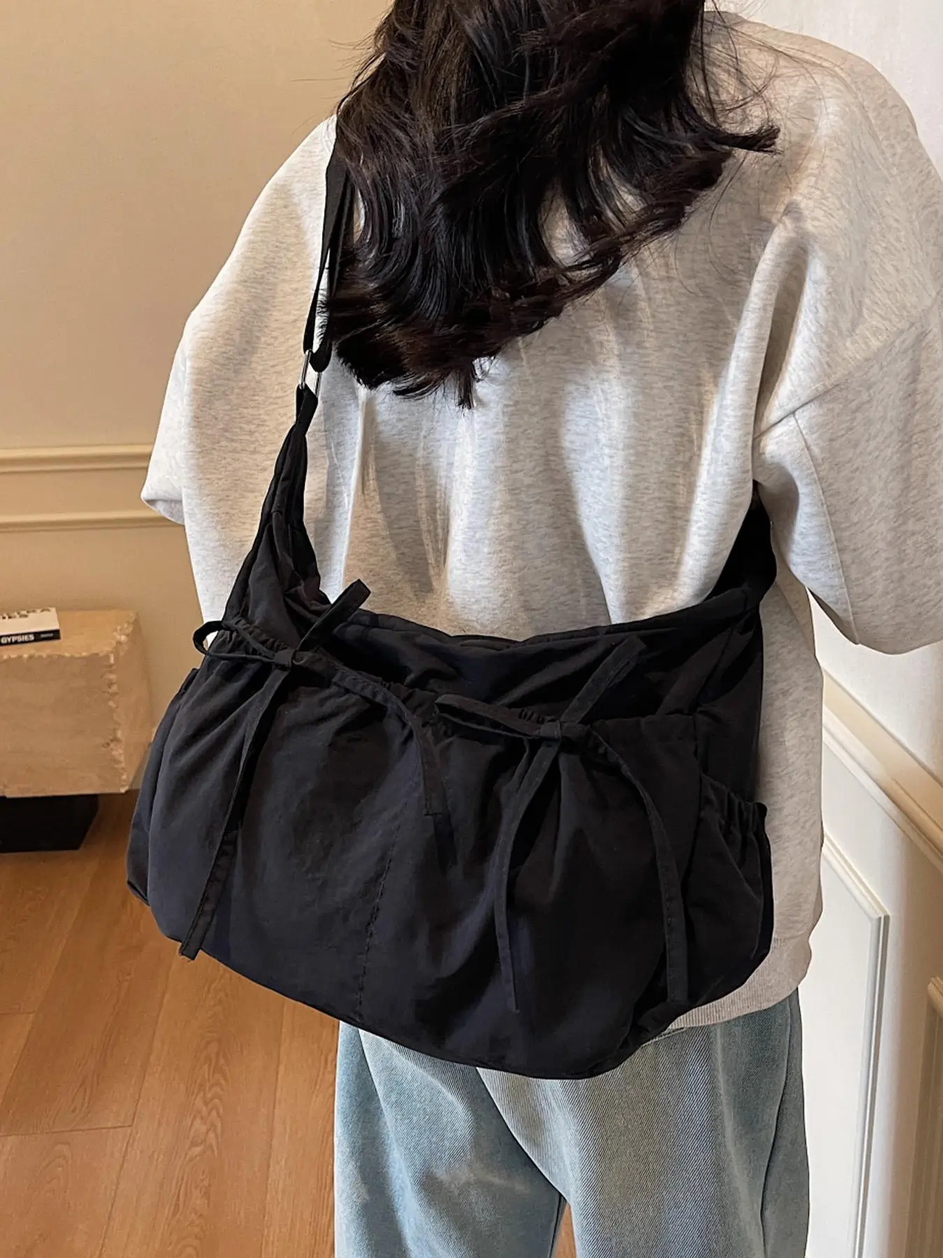 Women's Solid Color Shoulder Bag, Fashionable Temperament Simple Versatile Crossbody Bag for Work, School, Daily Commuting, Casual Trendy Versatile Hi