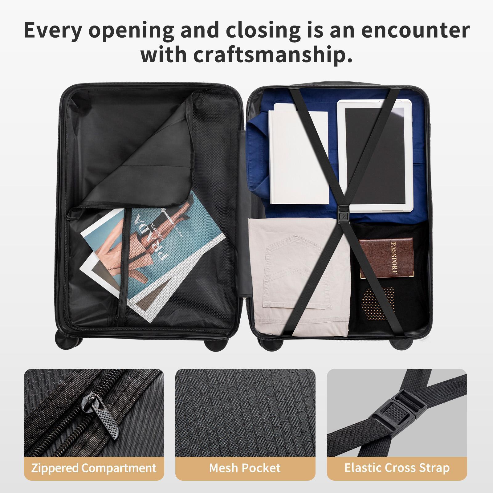 【Summervibes】Ubesgoo Luggage Sets 4Piece, Luggage Suitcase Spinner Hardshell Lightweight TSA Lock,Lightweight Durable Carry on Luggage for Business Travel (16in20in24in28in)