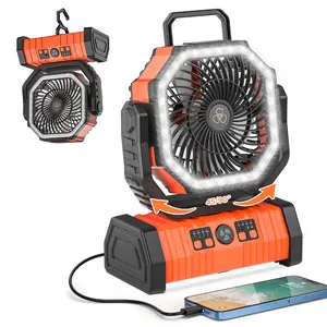 CRST 20000mAh Camping Fan | Rechargeable Battery Operated Portable Fan | LED Lantern & Remote | USB-C 5V/3A Fast Charging | 270° Pivot Cordless Personal Fan