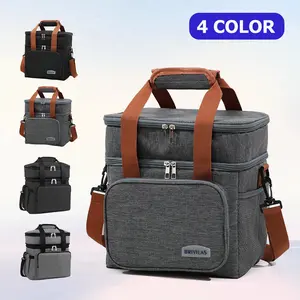 Durable Lunch Bags - Multifunctional Insulated Leak-Proof Portable Cooler Bag with Shoulder Strap, Side Pockets, Chic Lightweight Spacious Tote for Outdoor Camping, Hiking, Multifunctional Insulated Bag