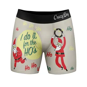 Mens I Do It for The Hos Boxer Briefs Funny Sarcastic Christmas Gift Santa Joke Gag Underwear Funny Graphic Boxers Christmas  Funny Sarcastic  Mens Novelty Boxer Briefs Multi