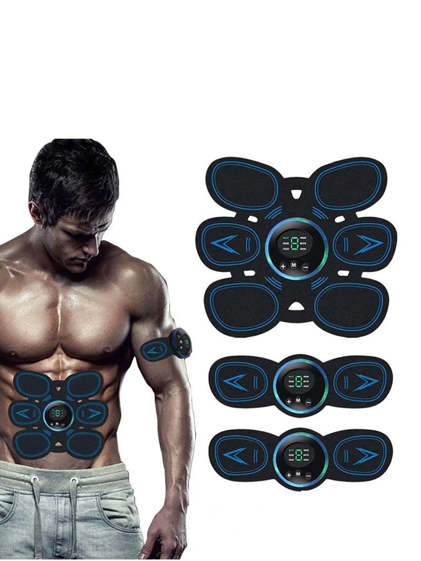 Electric Wireless Muscle Trainer Set, 3-Piece Abdominal Workout ...