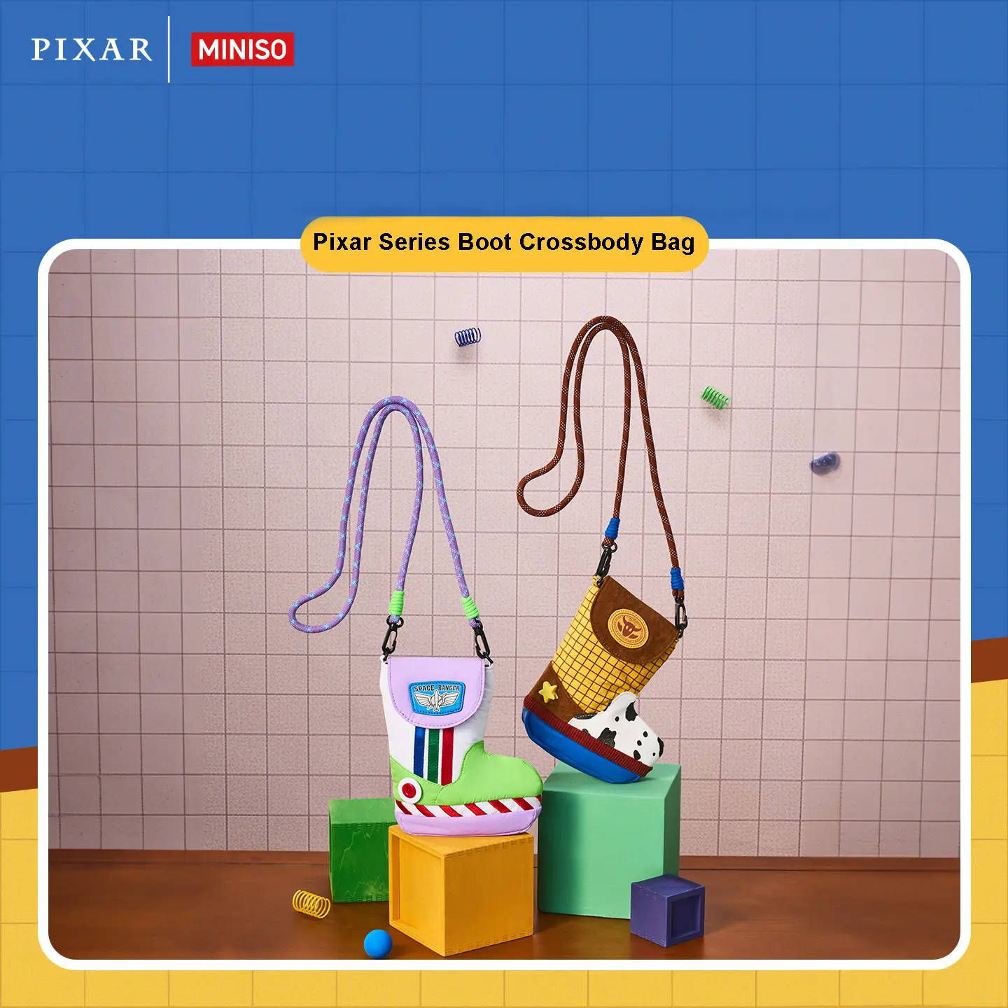 Miniso Toy Story Chic Crossbody Bag - Woody's Boot-Shaped Women's Crossbody Purse with Classic Toy Characters Design, Compact Daily Outfit Accessory, No Excess Bulk Back-to-School Gift