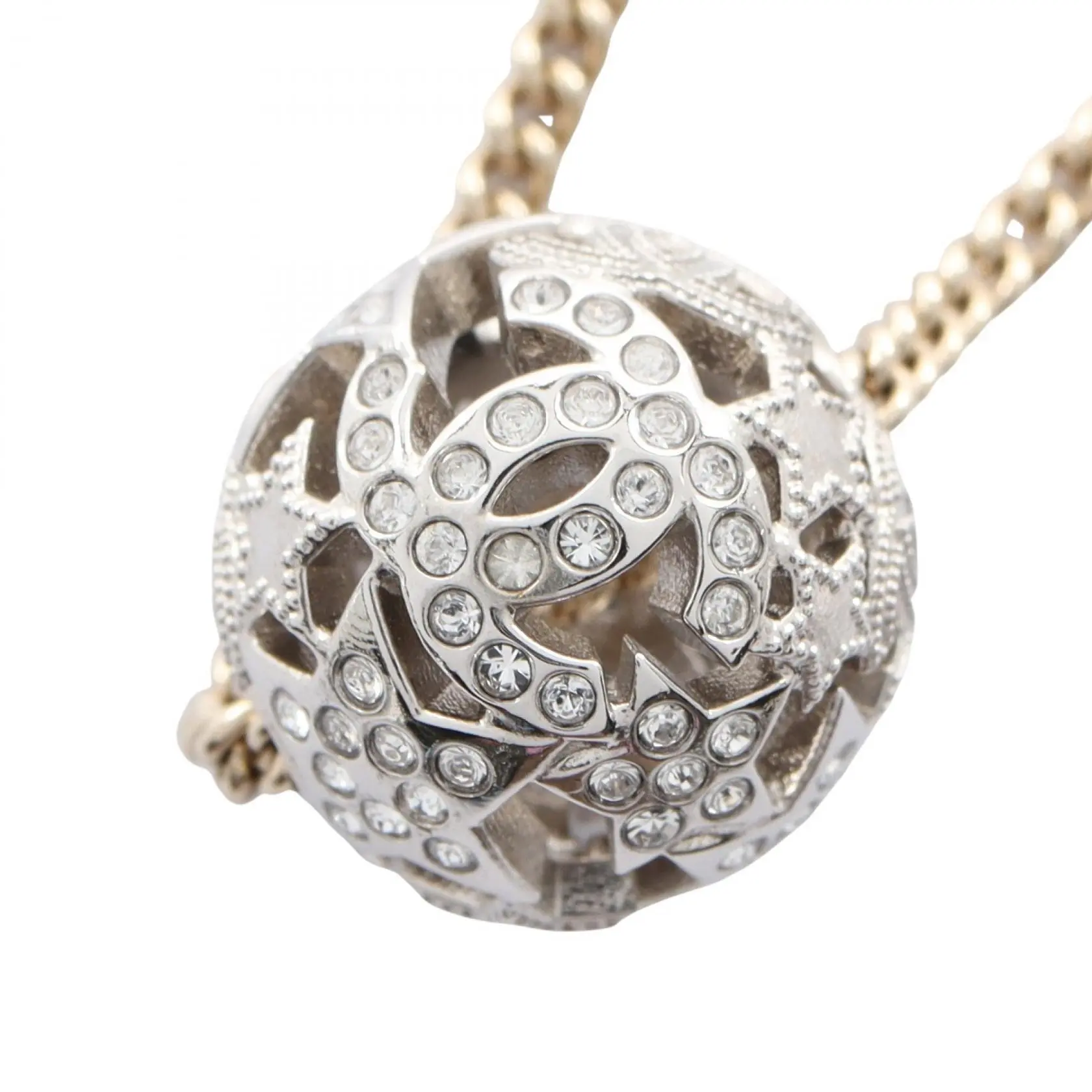 Pre-owned CHANEL Brass Small Leather Goods Coco Mark Star Necklace
