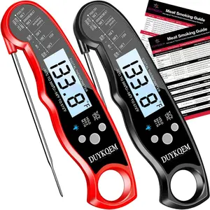 Instant Read Digital Meat Thermometer (2 Pack) Waterproof Kitchen Cooking Food Thermometer with Probe Backlight & Calibration,Best Quick Grill Meat Probe for Grilling BBQ Smoker Chefs