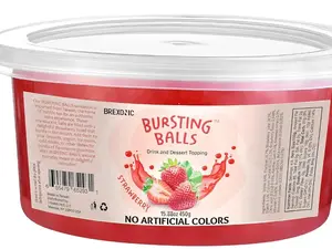 Strawberry Boba Pearls, Popping Bursting Boba, Bubble Pearls For Bubble Tea 1 Pound, No Artificial Colors (Strawberry, 1 LB Pack of 1)