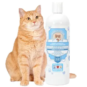 Pawtitas Cat Shampoo & Conditioner - Hypoallergenic 16oz with Moringa & Chamomile Organic Ingredients Gentle Plant-Based Formula for Delicate Skin