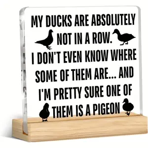 Funny Office Desk Nameplate Sign, Acrylic Desktop Decoration with Humorous Duck Illustration, Multicolor Design, Perfect Gift for Colleagues