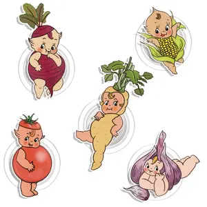 Kewpie Baby Veggie Magnetic Pop Socket Kindle Grip Cute Adorable MagSafe Phone Grip Cute Love Phone Holder, Kawaii Gift for Phone or Kindle Lovers Magnetic Pop Socket Phone Grip Kindle Grip Popsocket
