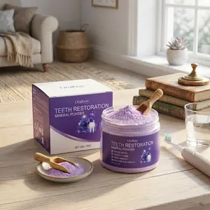 Purple Color Correcting Teeth Powder | At Home Teeth Whitening Powder for Coffee Stain & Daily Oral Self-Care Brightening