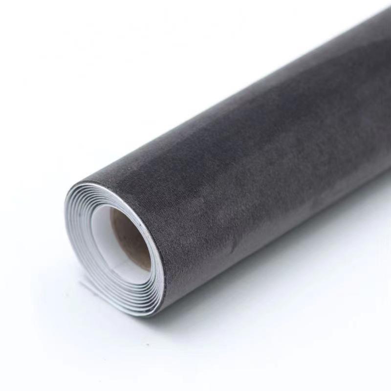 1 Roll Suede Fabric Wrap, Self-Adhesive Microfiber and Synthetic Suede Stretch Film Sticker for Car and Home Decorate