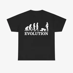 Men's Unisex Evolution Simp Cotton Tee - Oversized, Relaxed Fit, Breathable, Casual Print T-Shirt