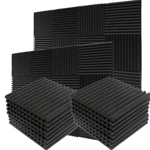 Acoustic Foam Panels 100 Pack - 12 Inches x 12 Inches, Non-Paste, Soundproof Foam for Walls, Non-Harmful, Reusable Foam for Various Uses
