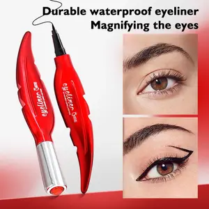 QIANXIU Feather Cool Black Eyeliner Pen Extremely Smooth and Waterproof Not Easy to Dizzy Makeup and Decolor