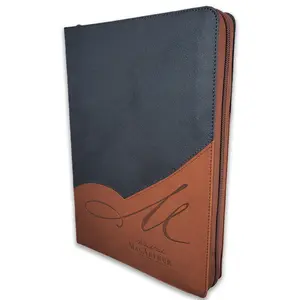 Biblia de Estudio MacArthur Letra Grande 11 puntos con Cierre RV1960, imit. piel, duotono café con índice