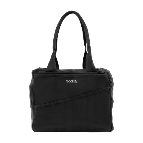 Soolla® Studio Bag, Blackout – 30-Pocket Canvas Organizer for Pottery, Art, Knitting & Crochet