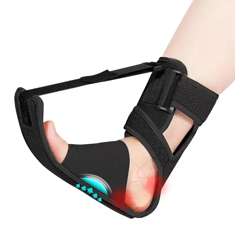 Unisex Versatile Nighttime Foot Drop Brace for Basketball - Ankle Support, Foot Pain Relief, Achilles Tendonitis, Plantar Fasciitis, Adjustable Straps, Arch Cushioning