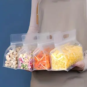 Reusable Food Storage 10pcs/20pcs Frosted Silicone Bags Leakproof Top EVA Material Fresh Odor Protection Kitchen Organizer