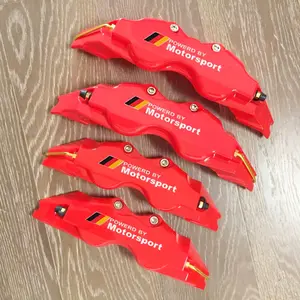 KUNBABY 4pcs ABS Plastic Disc Brake Caliper Cover with Motor Sport Sticker for Front And Rear, Come Without Glue