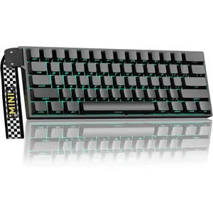Aula MINI60 HE PRO  Gaming Keyboard 60%,Hall Effect Rapid Trigger  Keyboard,8000Hz Polling,Tri-Mode(BT5.0/2.4GHz/USB-C),RGB Hot Swappable Compact Mechanical Keyboard for Gamer(Black)