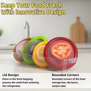 4-Piece Avocado Food Storage Set, Silicone Fruit & Veggie Containers, Reusable Freshness Keeper for Fridge, Reduces Food Waste, Kitchen Storage Containers