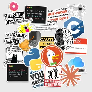 Sticker Pack 20 pcs Coding Developer Stickers, Programming Tech Humor Vinyl Decals