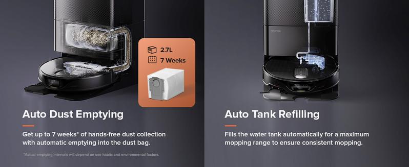 Roborock Qrevo Slim Robot Vacuum and Mop Combo, Advanced Obstacle Recognition, FlexiArm Side Brush & Mop, Auto Mop Washing & Drying, Self-Emptying