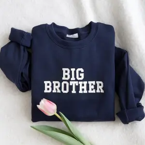 [SHIP FROM US]  Big Brother Embroidered Crewneck, Big Bro Sweatshirt, New Baby Gift Announcement, Sibling Announcement Giftrt Shirt