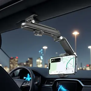Durable 1080° Rotatable Sun Visor Car Phone Holder, Cell Phone Car Mount, Car Phone Stand, Adjustable ABS Material Mount for Bedroom Kitchen Vehicle Use