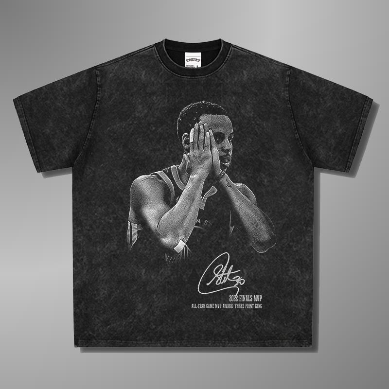 Stephen Curry Big Face Unisex Acid Wash T-Shirt Golden SW Shirt Gift ...