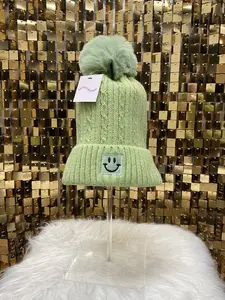 Green Smiley Beanie