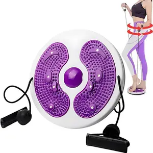 Waist Twisting Disc with Pull Rope, Waist Twister Board, Portable 3D Point Massage Waist Trainer, Balance Training Equipment for Home Gym