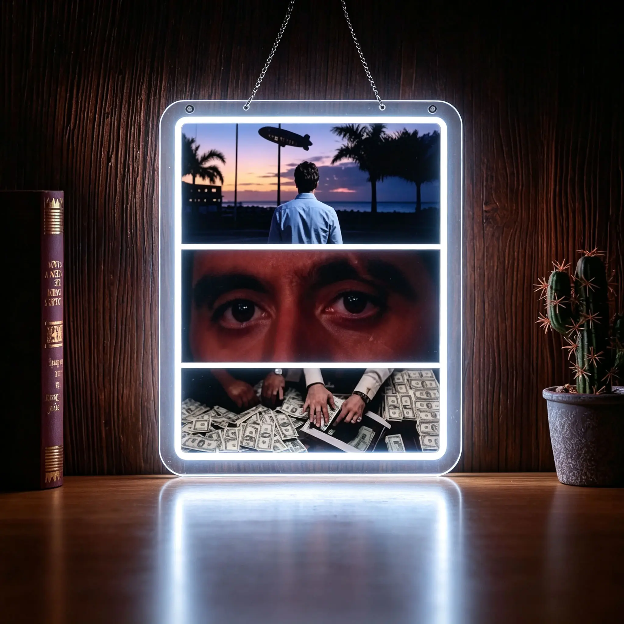 "Scarface"  Neon Sign, Classic Gangster Movie Art Decoration. Perfect for Game Posters, Collectibles, or for Movie and Gaming Enthusiasts. Great for Bedroom or Living Room Decor, and an Excellent Gift Choice