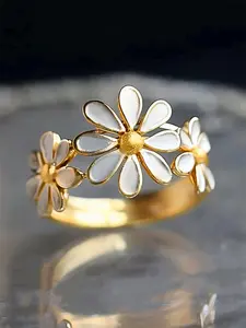1 PC Pretty Flower Ring Elegant Ring Stackable Rings For Women For Wedding Engagement Party Jewelry Valentine's Day Gift