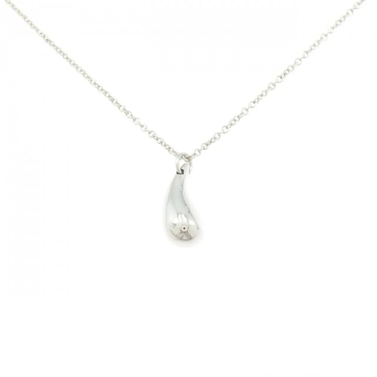 Pre-owned Tiffany & Co. Sterling Silver 925 (Ag925) Small Leather Goods 925 Silver Tear Drop Necklace